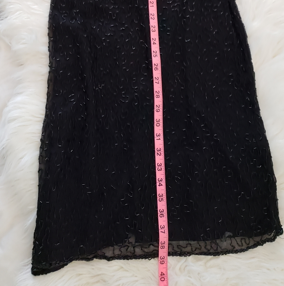 Vintage 1980s Floral Beaded and Sequin Dress - Picture 13 of 14